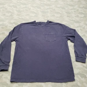 J. Peterman Shirt Mens Large Blue Pockets Pullover Long Sleeve - Picture 1 of 9