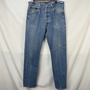 VINTAGE 90S LEVIS 501 0115 BUTTON FLY DENIM JEANS SIZE 32X33 APRIL 99 0499 - Picture 1 of 6