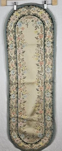 Chateau Samt Blumen Gobelin Tisch Schal 14"x46" Oval Hergestellt in Belgien Verziert - Bild 1 von 5