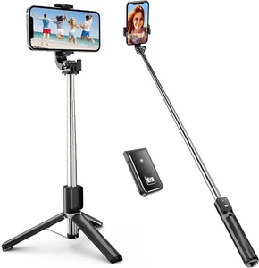 Selfie Stick Bluetooth Monopiede Supporto Telefono Treppiede per iPhone Samsung Android - Foto 1 di 12