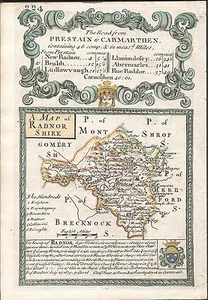 Antique map, Ogilby / Bowen, Radnorshire / The Road from Oxford to Salisbury &c. - Picture 1 of 2