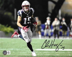 Chris Hogan Patriotas de Nueva Inglaterra Autografiado Firmado a Mano 8x10 Foto Beckett = Holo - Imagen 1 de 1
