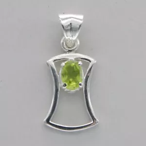 Ciondolo PERIDOTO verde - ARGENTO 925 - pietra preziosa originale e naturale #902e - Foto 1 di 11
