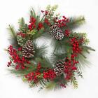 60cm Christmas Wreath Decorated Berry Pine cone Door Wall Xmas Hanging Ornaments