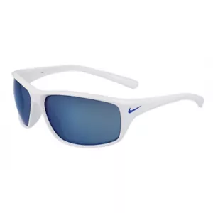 Nike ADRENALINE MI EV1134 144 White Grey/Blue Mirror 64-14-135 Sunglasses New... - Picture 1 of 2