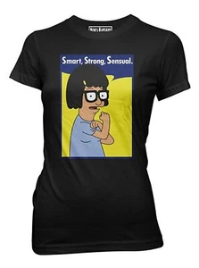 Ladies/Junior's Bob's Burgers Animated TV Show Smart Strong Sensual Tina T-shirt - Picture 1 of 12