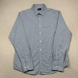 UNTUCKit Slim Fit Shirt Mens Large Blue Plaid Button Up Long Sleeve Polyester - Picture 1 of 11