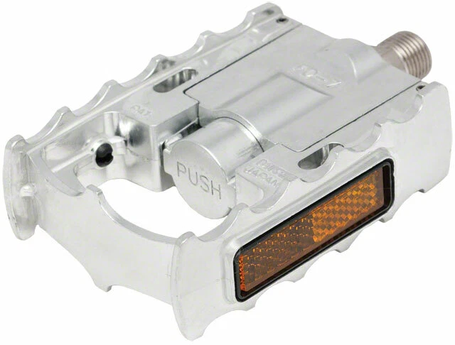 MKS Fd-7 Folding Alloy Pedal 1pair Silver Double Sided Made in Japan