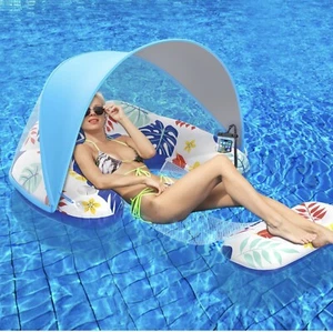Premium Pool Floats Adult with Canopy - Stylish Pool Lounger - Heavy Duty... - Picture 1 of 7
