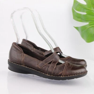 Clarks Nikki Mary Jane Shoe Women's Size 9 M Brown Leather Slip On Loafer Flat - Изображение 1 из 4