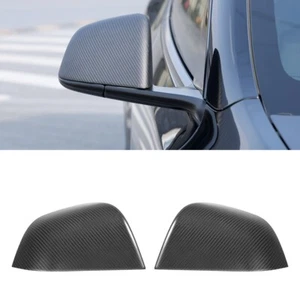Dry Carbon Fiber Side Rear View Mirror Covers For tesla model Y 2020 2022 - Picture 1 of 7