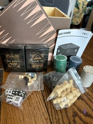 5 Games In One Box dice, chess, checkers, cards - Image 1 of 2