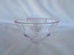 LENOX Lead Crystal Pink Tinged Oval Bowl Gift Of Knowledge Czech Republic!! - Picture 1 of 7