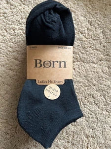 Born Womens Cotton Blend No Show Socks Black Size 4-10 10 Pairs - Picture 1 of 6