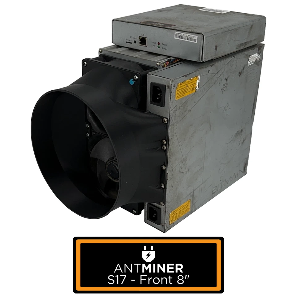 Antminer S17 Front + PSU to 8 Inch - Fan Shroud Adapter Silencer Cooling Crypto - Image 1 of 3