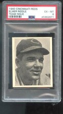 1940 Cincinnati Reds Team Issue W711-2 Elmer Riddle PSA 6 Graded Baseball Card