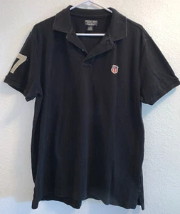 Vintage Ralph Lauren Polo Jeans Company schwarzes Poloshirt für Herren Größe Large ~ gebraucht, in einwandfreiem Zustand - Bild 1 von 6