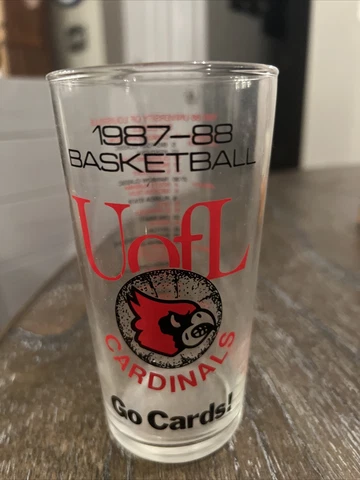 Vintage 1987 1988 University of Louisville Cardinals Basketball Drinking Glass Cover