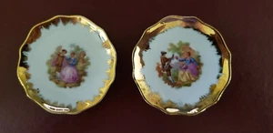 Paar Limoge Porzellan Miniatur Teller von Limoges France  - Bild 1 von 4