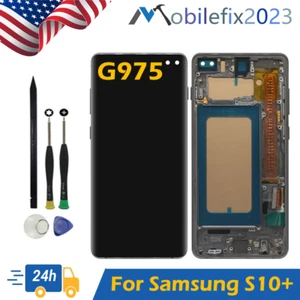 Per Samsung Galaxy S10+ S10 Plus G975F Display LCD Touch Screen Frame Assembly - Foto 1 di 8