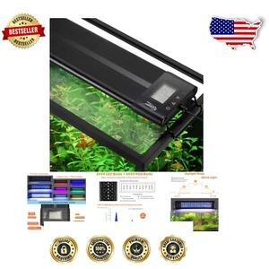 18-24 Inch IP68 Water-Resistant LED Aquarium Light with Timer & Dimmable Colors - Picture 1 of 8