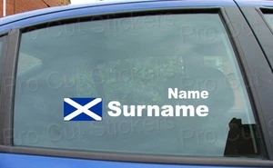 x2 Rally Race Tag Name Surname Car Window Stickers Decals Scotland Flag ref:9 - Picture 1 of 1