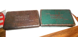 2 Vintage Metal Pocket Tackle Boxes and 50+ Vintage Fly Rod Popper Lures - Picture 1 of 18