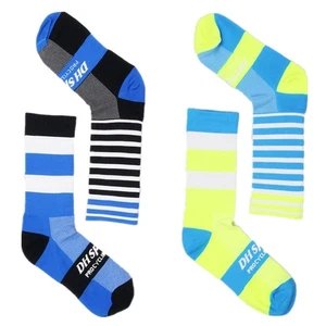 2 Paia Calze Ciclismo Pro Bici Strada Equitazione Bici Sportive Calzini Caviglia Blu Ciano - Foto 1 di 5