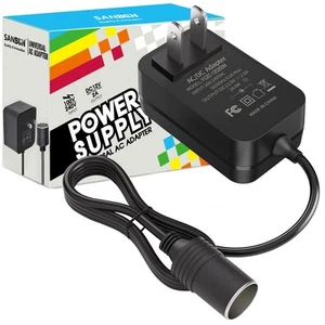 Ac to Dc Converter 2a Car Cigarette Lighter Socket 120v to 12v Supply Adapter - Picture 1 of 6
