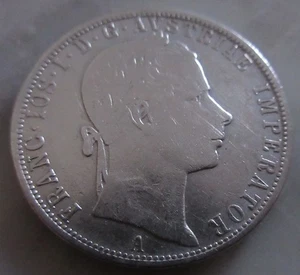 MDS AUSTRIA IMPERIO HABSBURGO 1 FLORÍN 1858 A "FRANZ JOSEPH I." PLATA # - Imagen 1 de 2