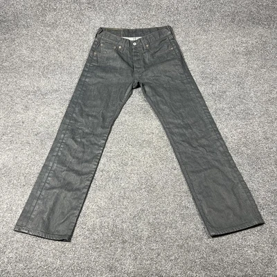 Jeans Levis 501 para Hombres 29x30 Negro Botón Mosca Pierna Recta Rojo Pestaña Denim Remachado Foto 1 de 4