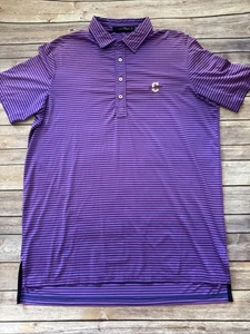 College Of Charleston lila Streifen RLX Performance Polo Golf Large - Bild 1 von 7