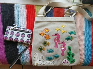 Brighton Cream Crossbody Bag with Sea-Inspired Accents E911937/Ladybug Wallet - Picture 1 of 19