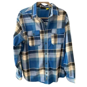 Camicia da uomo Cabela's con bottoni a quadretti manica lunga blu flanella taglia XL/TG - Foto 1 di 11