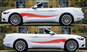 For 2015-2017 Ford Mustang Dual Racing Stripes Vinyl Decal Sticker GT 5.0 DOOR - Picture 1 of 16