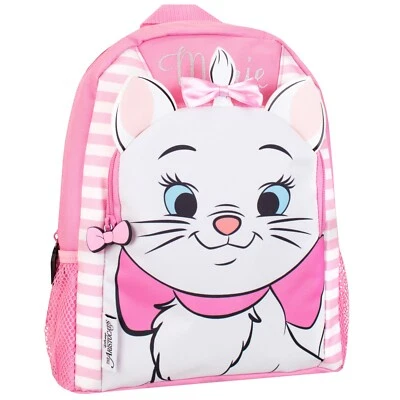 Disney Marie Aristocats Backpack Kids Girls School Bag Rucksack Stripes Pink - Image 1 of 4