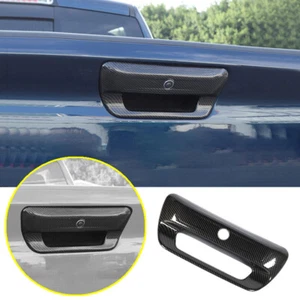 For 2019-2022 Dodge RAM 3500 Carbon Fiber Look Rear Trunk Door Handle Cover Trim - Picture 1 of 10