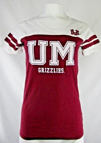 University of Montana Grizzlies Women's Short Sleeve Striped Tee NCAA S M L XL Cover