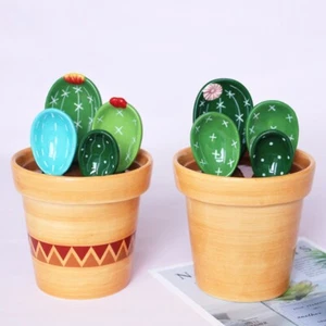 Reusable Measuring Spoons Set Cactus Shape Measuring Tools Baking - Picture 1 of 10