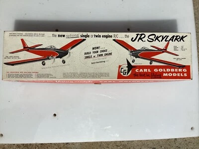 CARL GOLDBERG RC Balsa 049 Model Airplane Kit Jr Skylark Flying G22 STARTED LOOK - Image 1 of 4