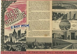 Circa 1935 New Orleans NOLA Louisiana TRAVEL BROCHURE 9" X 16" - Imagen 1 de 2