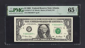 United States-Federal Res One Dollar 2001 Fr#1927-F* (F* Block) UNC Grade 65 - Picture 1 of 2