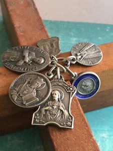 Vintage Christianisme Ensemble 6 Médailles Religieuses Breloquet - Imagen 1 de 2
