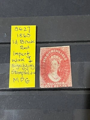 AUSTRALIA - TASMANIA - MINT QV 1d BRICK RED ISSUE OF 1863 SG 27 - Image 1 of 2