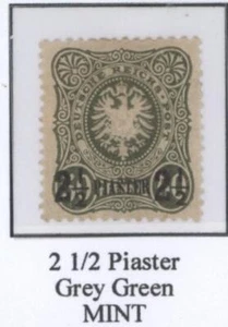 German Post Offices in Turkish Empire 1884 Imperial Eagle 2½pi on 50pf, mint MM - Picture 1 of 2