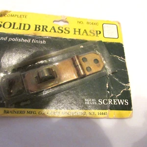 Brainerd Mrg. Co. Solid Brass Hasp & Screws - 804XC - New old Stock - Picture 1 of 1