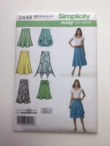 Simplicity Leicht zu nähen Rock Muster. #2449 Gr. 6 bis 14 neu und ungeschnitten. - Bild 1 von 2