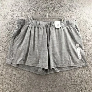 Xersion Sweat Shorts Womens 3X (actual 47x6.5) Gray High Rise Drawstring NEW - Picture 1 of 17