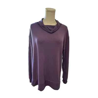 Danskin Pullover Sweatshirt Long Sleeves Cowl Neck Lightweight Purple Womens S  - Image 1 of 4