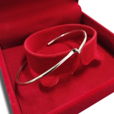 Brazalete hecho a mano de plata 925 ondulado brazalete torcido esterlina regalo personalizado Foto 1 de 4